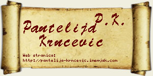 Pantelija Krnčević vizit kartica